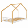 Letto per Bambini in Legno di Pino Bianco e Naturale 200x90 cm