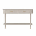Consolle in legno massello e MDF con cassetti e ripiano grigio 120x80x35 cm