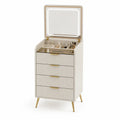 Tavolino da trucco con specchio LED bianco e gambe in metallo