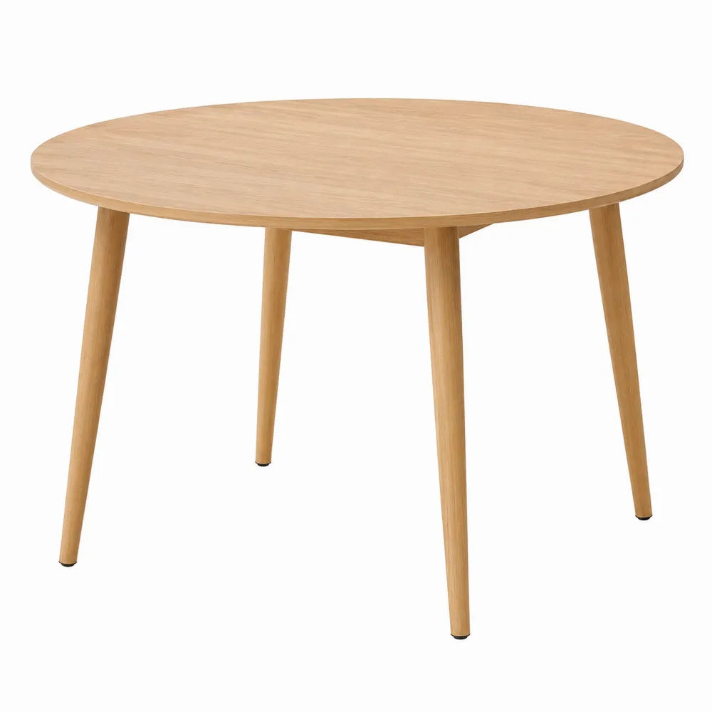 Tavolo da pranzo rotondo in legno massello rovere chiaro Ø110 cm