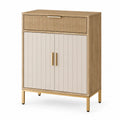 Credenza in Legno e MDF 95x40x120cm con Ante e Cassetto