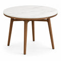 Tavolo rotondo in legno e marmo bianco 90cm