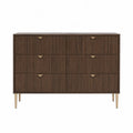 Cassettiera in Legno con 6 Cassetti Marrone Scuro