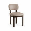 Sedia in legno e ecopelle beige