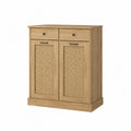 Credenza in Legno e Rattan con Cassetti