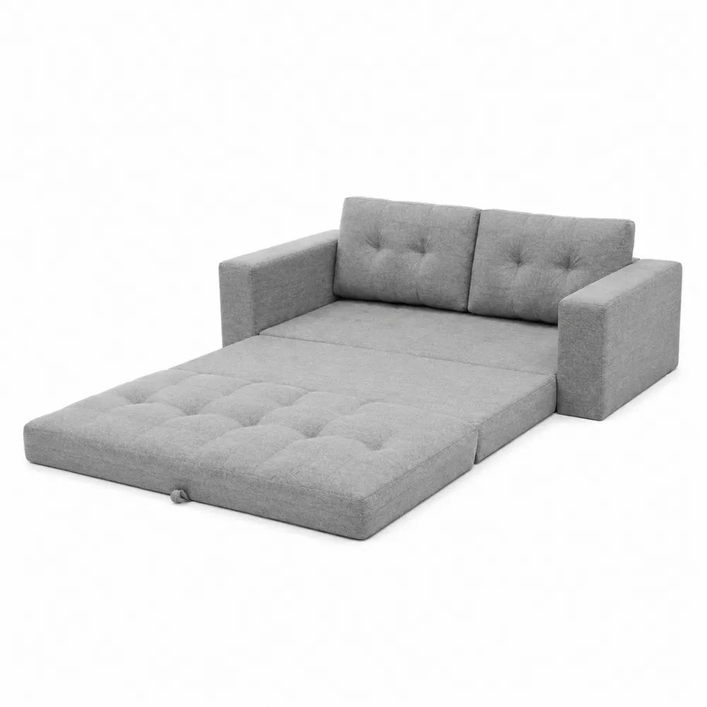 Divano Letto in Tessuto Grigio