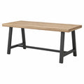 Tavolo da pranzo rettangolare in legno e metallo, 200x90x75 cm